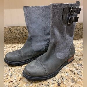 SOREL Women's  tall casual Waterproof Boot gray leather SZ 7.5